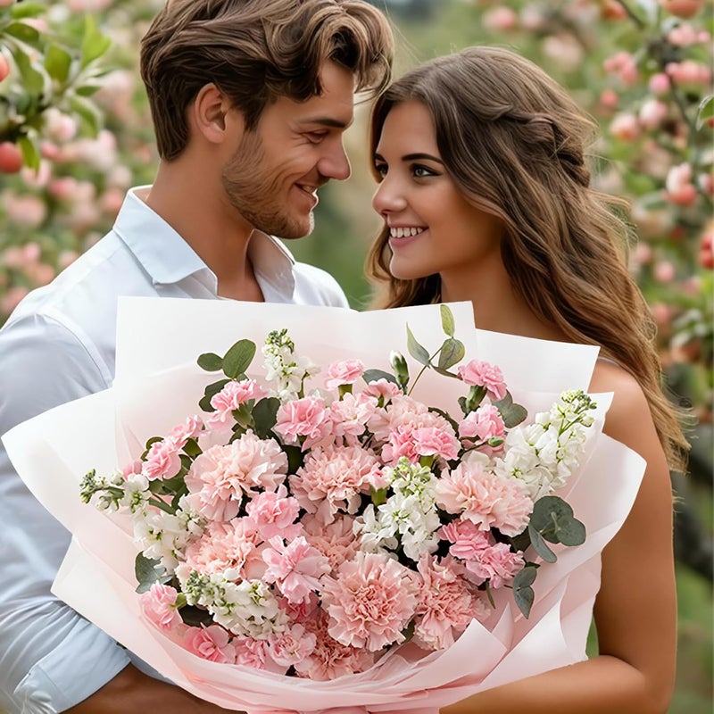 DEWJDFSC 20 Sheets Flower Wrapping Paper,Waterproof Floral Korean Bouquet Wrapping Paper, Florist Supplies, Suitable for Flowers Gift Packaging (Pure Pink) - Image 3